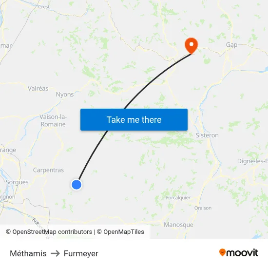Méthamis to Furmeyer map
