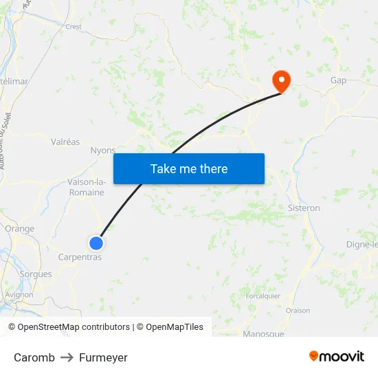 Caromb to Furmeyer map