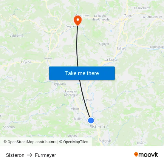 Sisteron to Furmeyer map