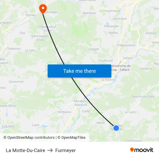 La Motte-Du-Caire to Furmeyer map