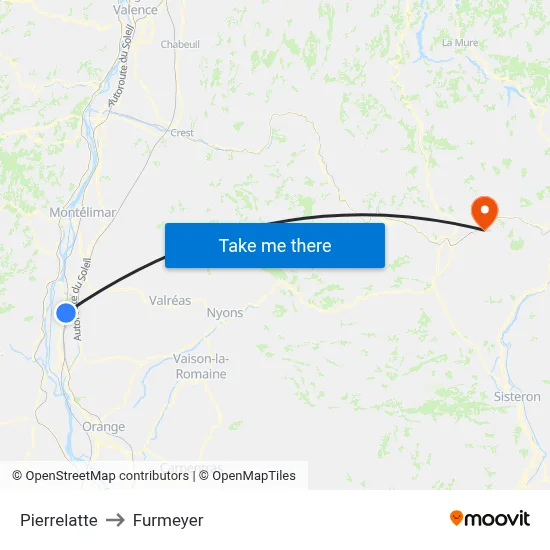 Pierrelatte to Furmeyer map