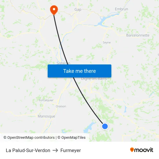 La Palud-Sur-Verdon to Furmeyer map