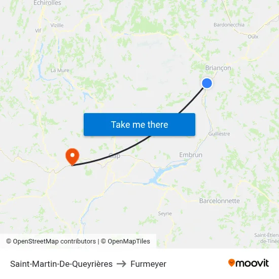 Saint-Martin-De-Queyrières to Furmeyer map