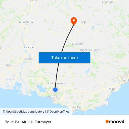 Bouc-Bel-Air to Furmeyer map