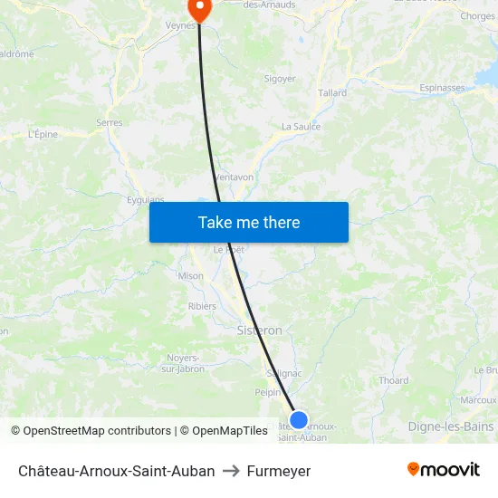 Château-Arnoux-Saint-Auban to Furmeyer map