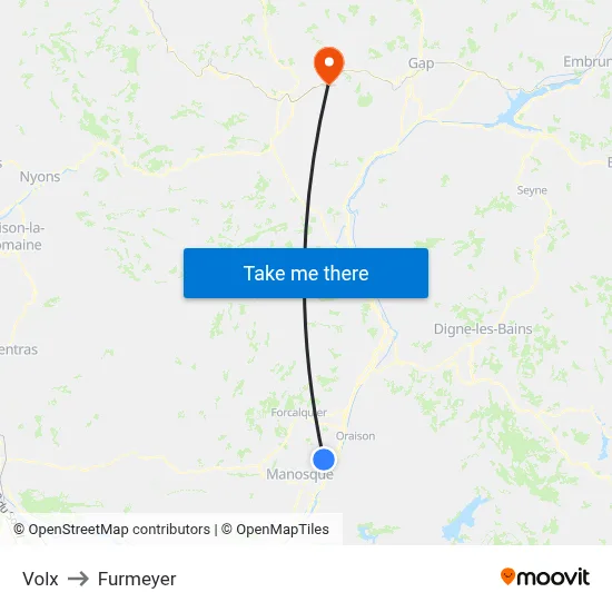 Volx to Furmeyer map
