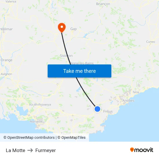 La Motte to Furmeyer map