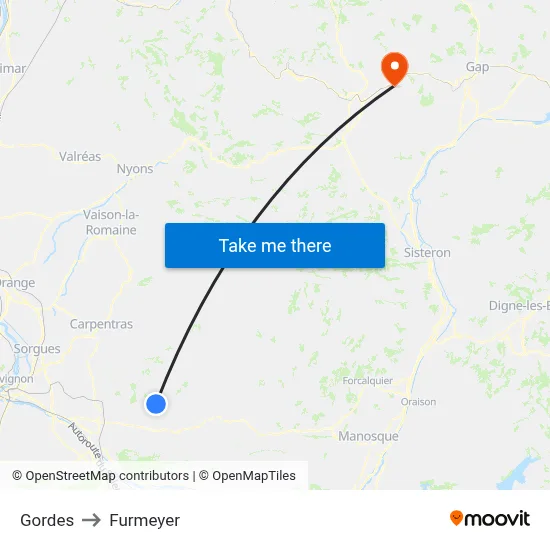 Gordes to Furmeyer map