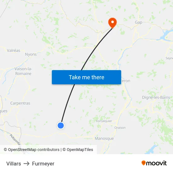 Villars to Furmeyer map