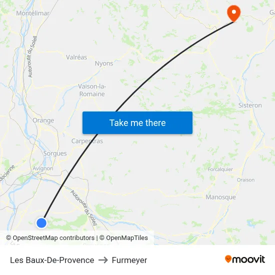 Les Baux-De-Provence to Furmeyer map
