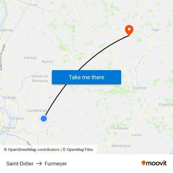 Saint-Didier to Furmeyer map