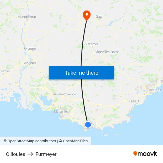 Ollioules to Furmeyer map