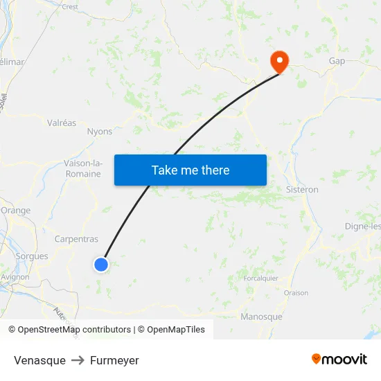 Venasque to Furmeyer map
