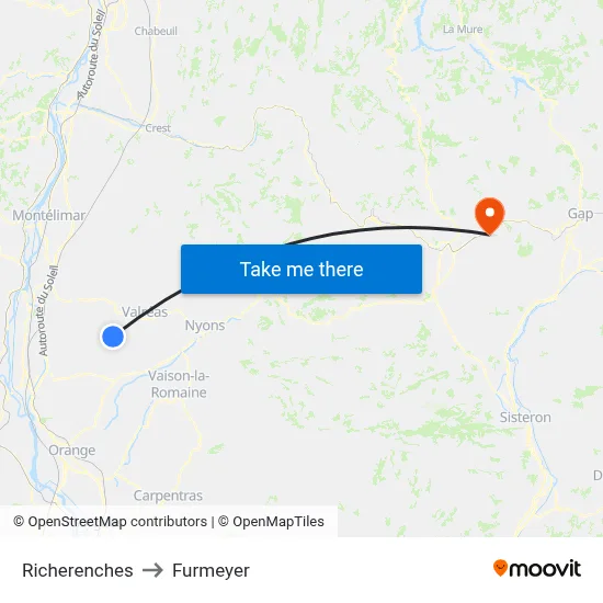 Richerenches to Furmeyer map