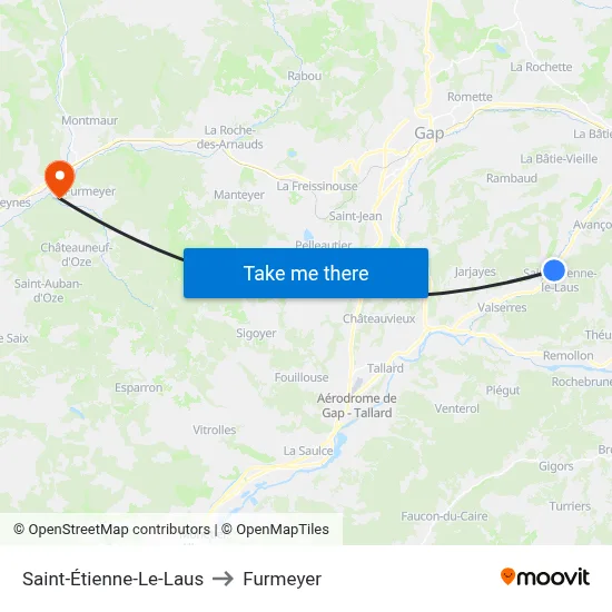 Saint-Étienne-Le-Laus to Furmeyer map