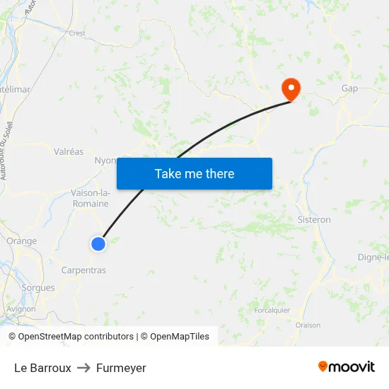 Le Barroux to Furmeyer map