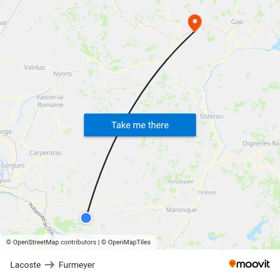 Lacoste to Furmeyer map