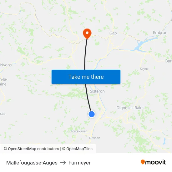 Mallefougasse-Augès to Furmeyer map