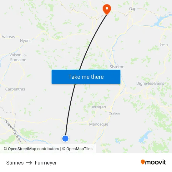 Sannes to Furmeyer map
