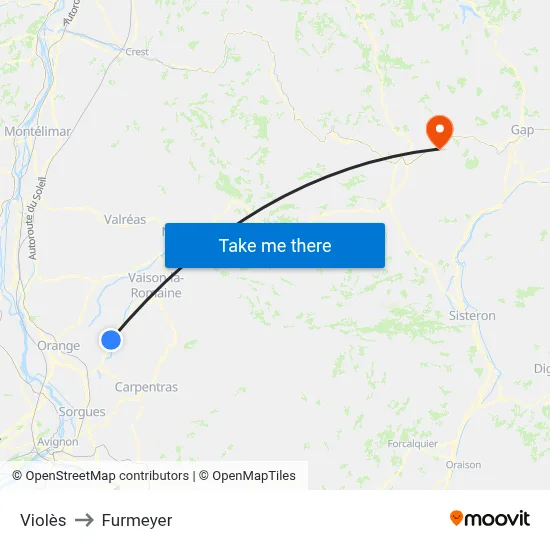 Violès to Furmeyer map