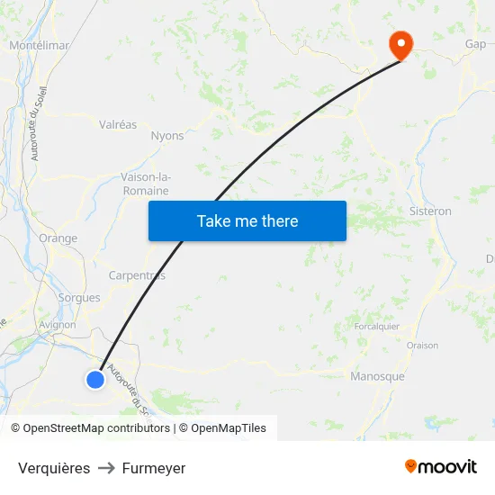 Verquières to Furmeyer map