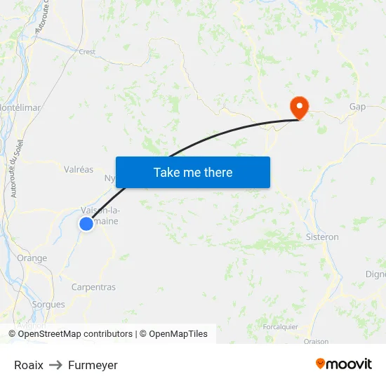 Roaix to Furmeyer map