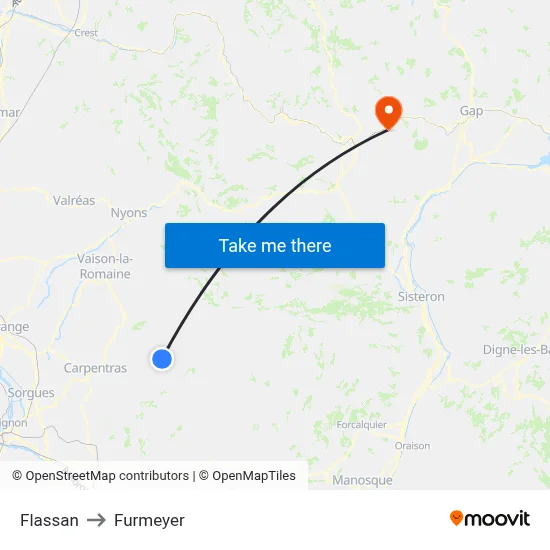 Flassan to Furmeyer map