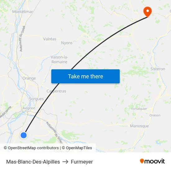 Mas-Blanc-Des-Alpilles to Furmeyer map