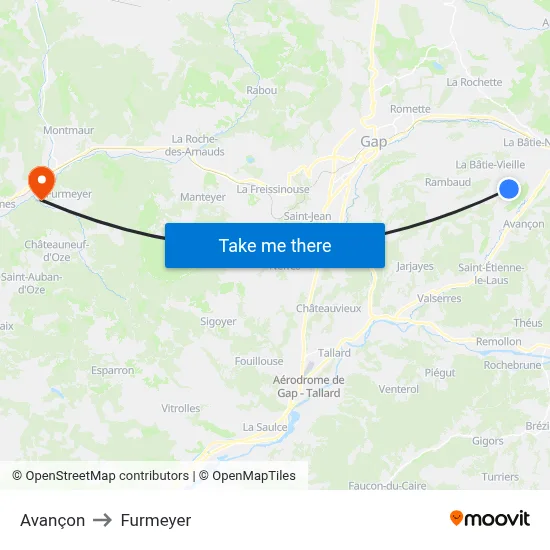 Avançon to Furmeyer map