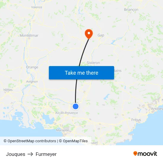 Jouques to Furmeyer map