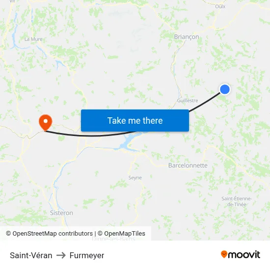 Saint-Véran to Furmeyer map