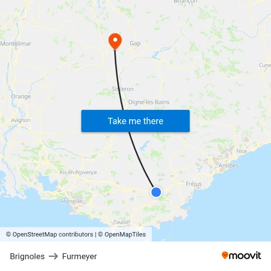 Brignoles to Furmeyer map
