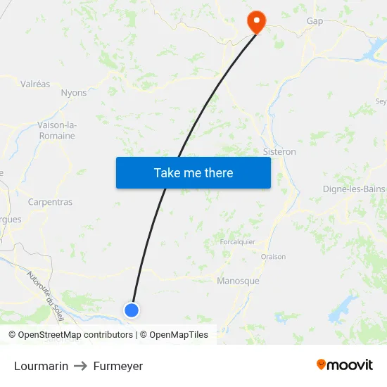 Lourmarin to Furmeyer map