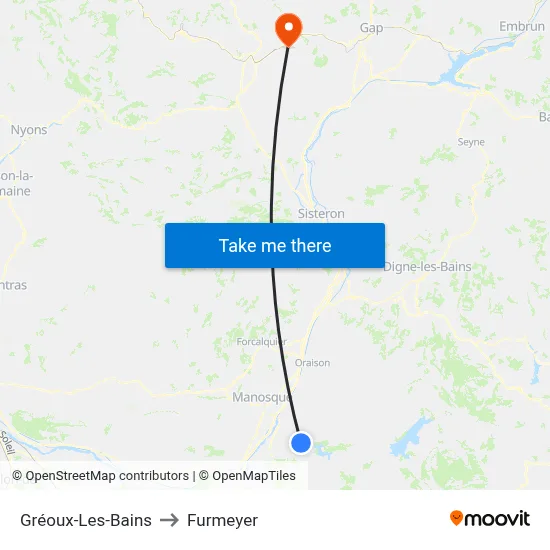 Gréoux-Les-Bains to Furmeyer map