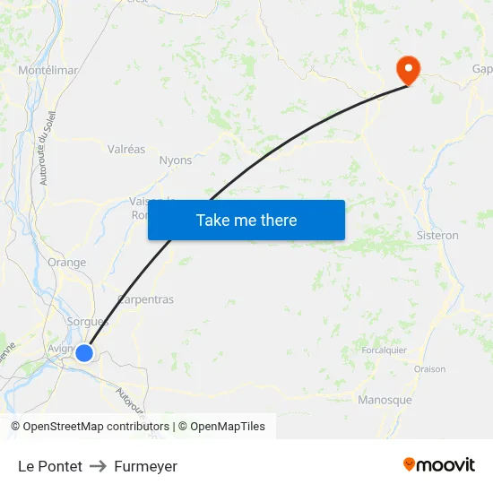 Le Pontet to Furmeyer map