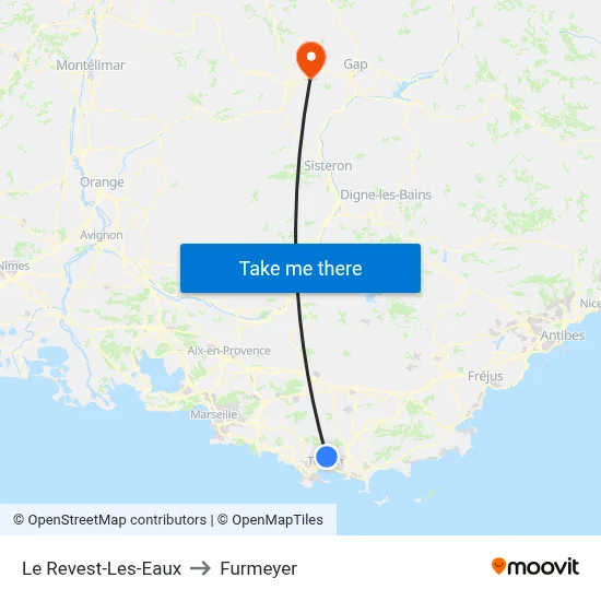 Le Revest-Les-Eaux to Furmeyer map