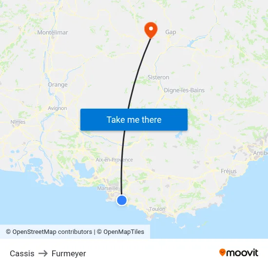 Cassis to Furmeyer map