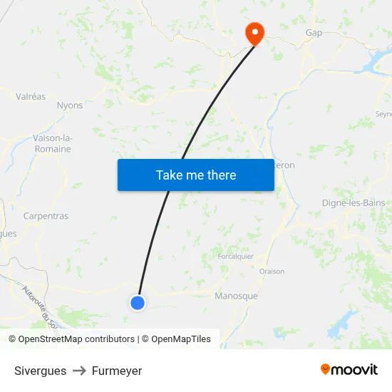 Sivergues to Furmeyer map