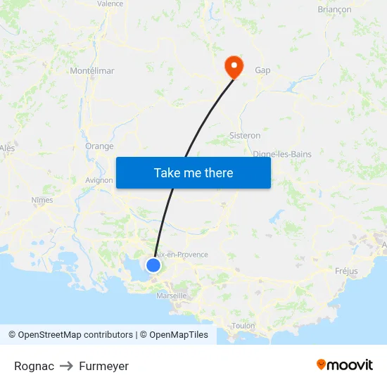Rognac to Furmeyer map