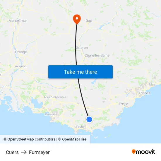 Cuers to Furmeyer map