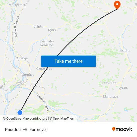 Paradou to Furmeyer map