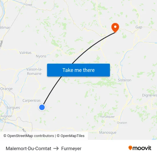 Malemort-Du-Comtat to Furmeyer map