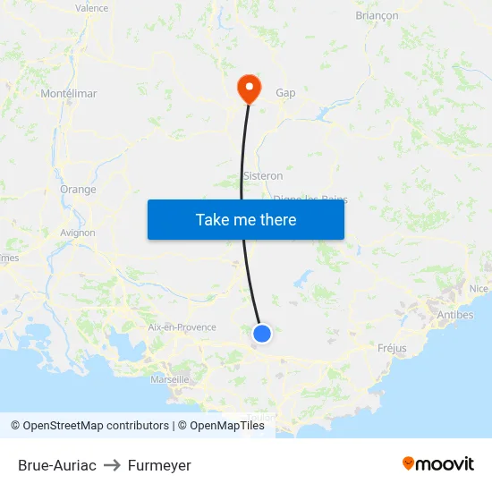 Brue-Auriac to Furmeyer map