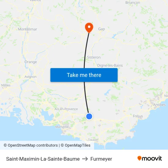 Saint-Maximin-La-Sainte-Baume to Furmeyer map