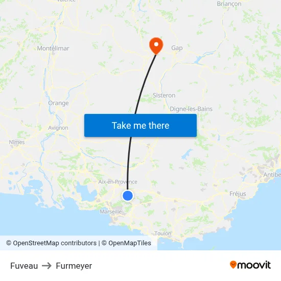 Fuveau to Furmeyer map