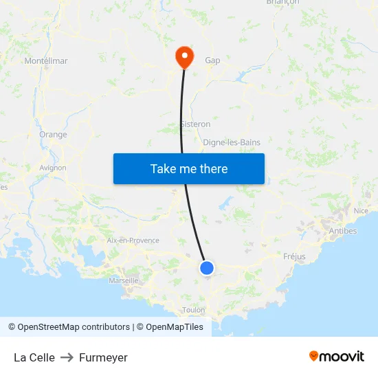 La Celle to Furmeyer map