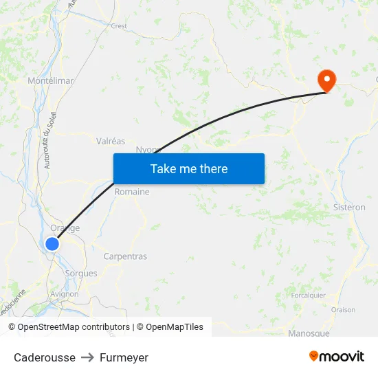 Caderousse to Furmeyer map