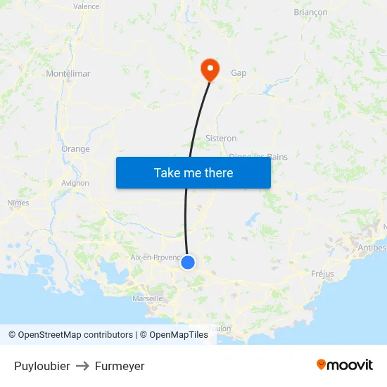 Puyloubier to Furmeyer map