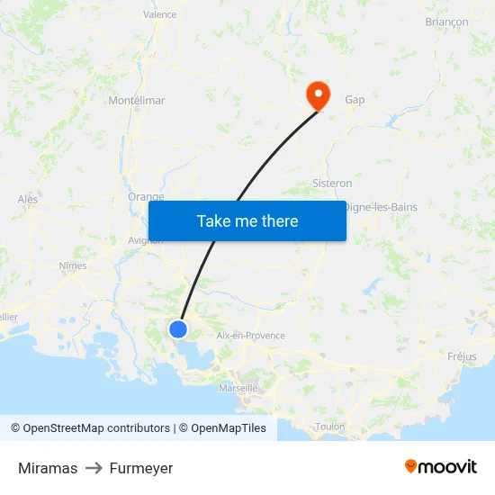 Miramas to Furmeyer map