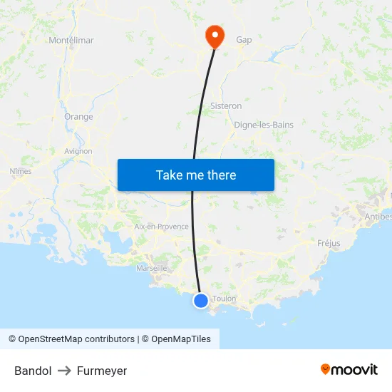 Bandol to Furmeyer map
